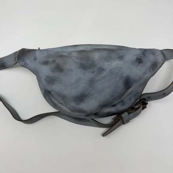 FREEBIRD Apollo Belt Bag Ice Grey Studded Leather Waist Pack - Picture 5 of 8